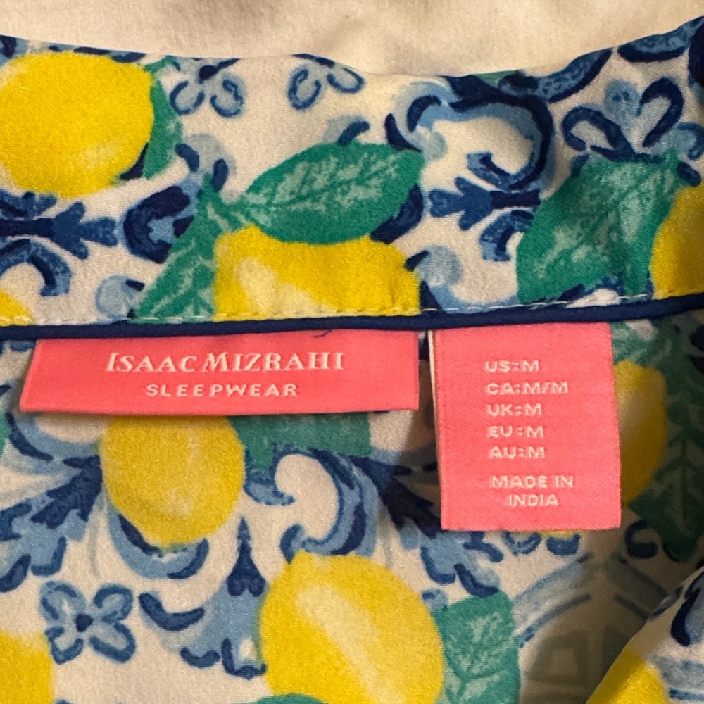 Isaac Mizrahi Lemon Print Women's Pajama Set - Picture 7 of 8